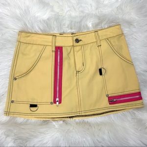 Dogpile Skirts - SALE Dogpile Yellow Pink Mini Punk Bondage Skirt M Dogpile Skirts - SALE Dogpile Yellow Pink Mini Punk Bondage Skirt M